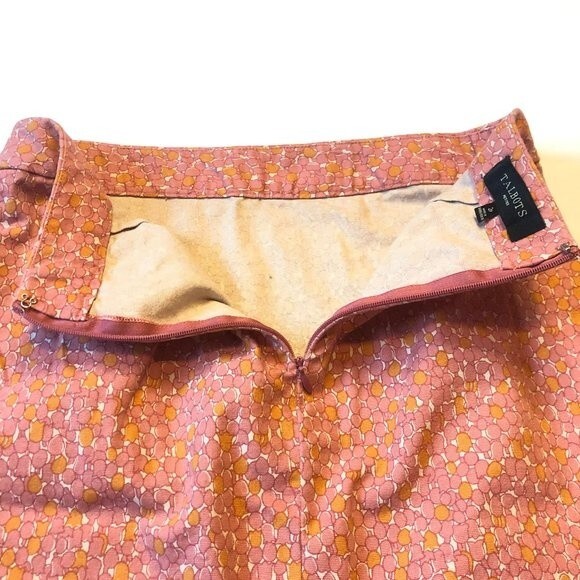 Women's Talbots Petites 2 Petite Pink Coral Floral Pencil Skirt Unlined Slim - Picture 5 of 10
